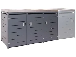 MCW Mülltonnenboxen|3er-Mülltonnenverkleidung H40 125x198x84cm Anthrazit