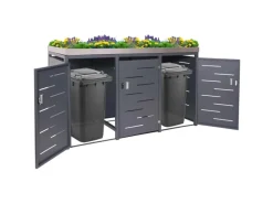 MCW Mülltonnenboxen|3er-Mülltonnenverkleidung H40 125x198x84cm Anthrazit
