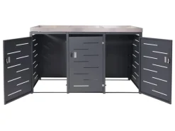 MCW Mülltonnenboxen|3er-Mülltonnenverkleidung H40 125x198x84cm Anthrazit