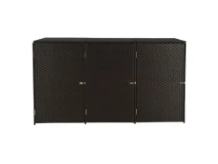MCW Mülltonnenboxen|3er-Mülltonnenverkleidung E25 3x120l Braun 110x195x66cm