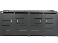 4er-Mülltonnenverkleidung E83 Stahl 108kg 117x263x80cm*MCW Best