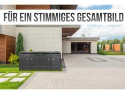 4er-Mülltonnenverkleidung E83 Stahl 108kg 117x263x80cm*MCW Best