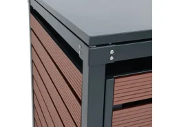 3er-Mülltonnenverkleidung K14 3x120l Walnuss-Holzoptik 119x205x84cm*MCW Sale