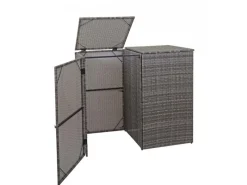 2er-Mülltonnenverkleidung E25 2x120l Grau 176x130x131cm*MCW Clearance