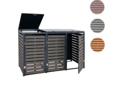 MCW Mülltonnenboxen|3er-Mülltonnenverkleidung K14 3x120l Anthrazit 119x205x84cm
