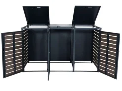 MCW Mülltonnenboxen|3er-Mülltonnenverkleidung K14 3x120l Anthrazit 119x205x84cm