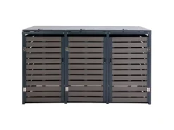 MCW Mülltonnenboxen|3er-Mülltonnenverkleidung K14 3x120l Anthrazit 119x205x84cm