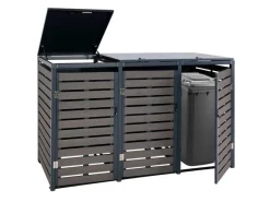 MCW Mülltonnenboxen|3er-Mülltonnenverkleidung K14 3x120l Anthrazit 119x205x84cm
