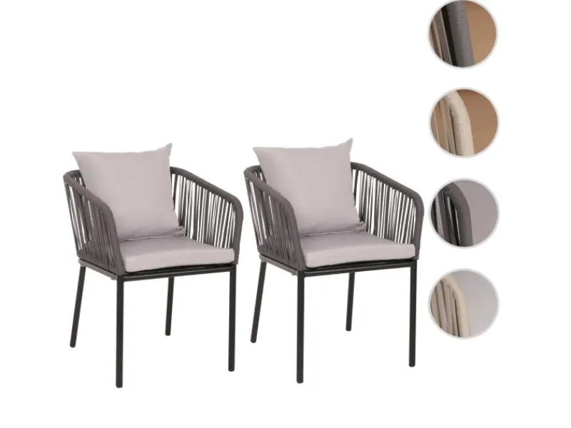 2er-Set Gartenstuhl N41 Kissen Hellgrau*MCW Hot