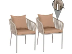 2er-Set Gartenstuhl N41 Kissen Taupe*MCW Clearance