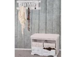 Garderobe mit Sitzbank Shabby 4-teilig Weiß*MCW New