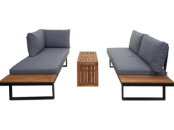 MCW Gartenmöbel-Sets|Garten Garnitur L27 3er-Set Dunkelgrau