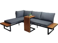 MCW Gartenmöbel-Sets|Garten Garnitur L27 3er-Set Dunkelgrau
