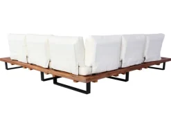 MCW Gartenmöbel-Sets|Garten-Garnitur H54 2er-Set Braun Polster Cremeweiß