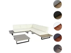 Garten-Garnitur H54 2er-Set Grau Polster Cremeweiß*MCW Online