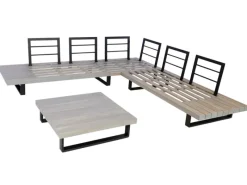 Garten-Garnitur H54 2er-Set Grau Polster Cremeweiß*MCW Online