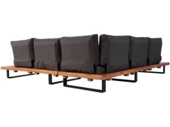 Garten-Garnitur H54 4er-Set Braun Polster Dunkelgrau*MCW Clearance
