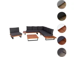 Garten-Garnitur H54 4er-Set Braun Polster Dunkelgrau*MCW Clearance