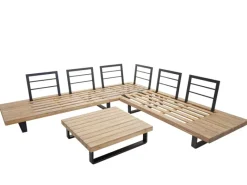 Garten-Garnitur H54 2er-Set Hellbraun Polster Hellgrau*MCW Hot