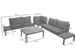 Garten-Garnitur H54b 2-teilig Polster Dunkelgrau*MCW Online