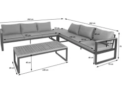 Garten-Garnitur L26 4er-Set Hellgrau*MCW Hot
