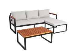 MCW Gartenmöbel-Sets|Garten-Garnitur L26b 3er-Set Hellgrau