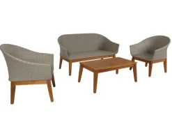 Gartengarnitur N37 Grau Kissen Beige*MCW New