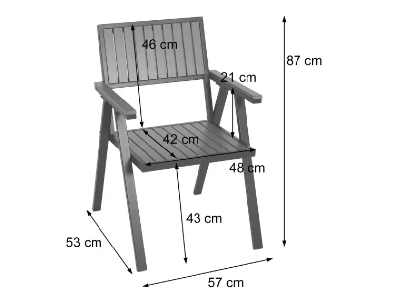 Gartenstuhl J95 2er-Set Gestell Schwarz*MCW Hot