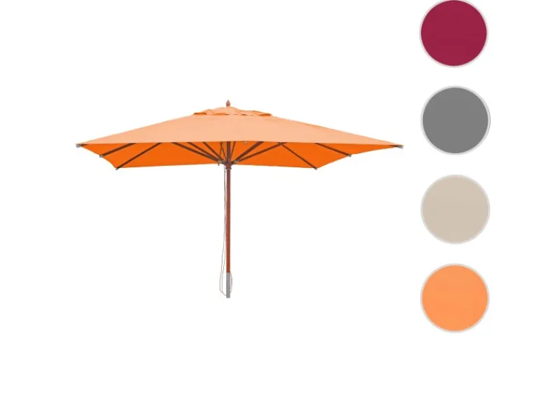 MCW Sonnenschirme|Gastronomie Holz-Sonnenschirm C57 Eckig 4x4m