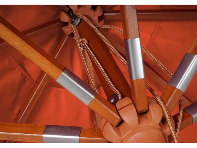 MCW Sonnenschirme|Gastronomie Holz-Sonnenschirm C57 Eckig 4x4m