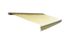 Kassetten-Markise H124 mit Volant 5x3m Acryl Gelb/Weiß*MCW Online
