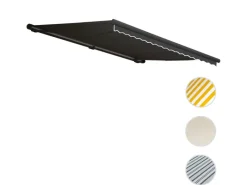 Kassetten-Markise H122 mit Volant 4x3m Polyester*MCW Best