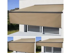 MCW Markisen|Kassetten-Markise H124 Volant Ausfahrbar 5x3m Polyester Anthrazit