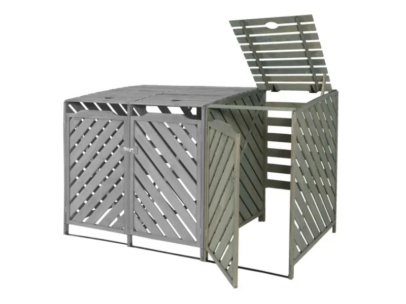 Mülltonnenbox Erweiterung J44 Grau 120x68x98cm*MCW Discount