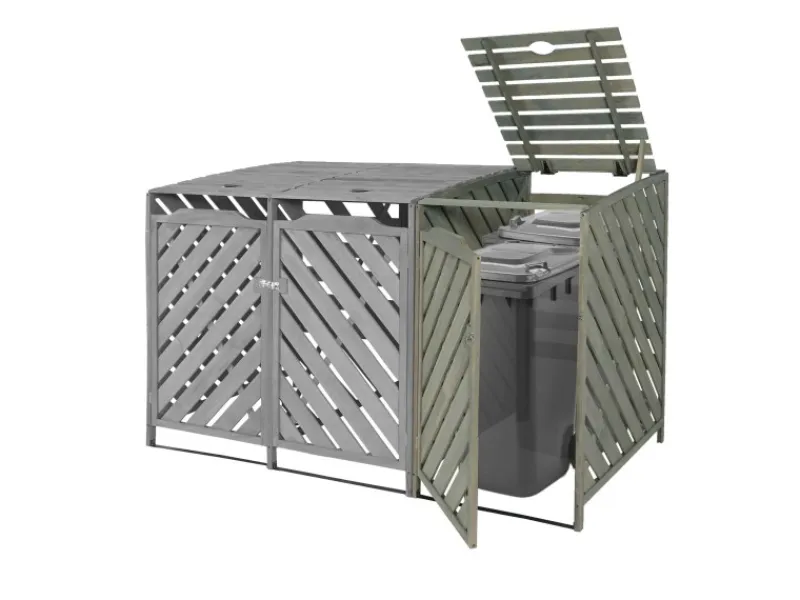 Mülltonnenbox Erweiterung J44 Grau 120x68x98cm*MCW Discount