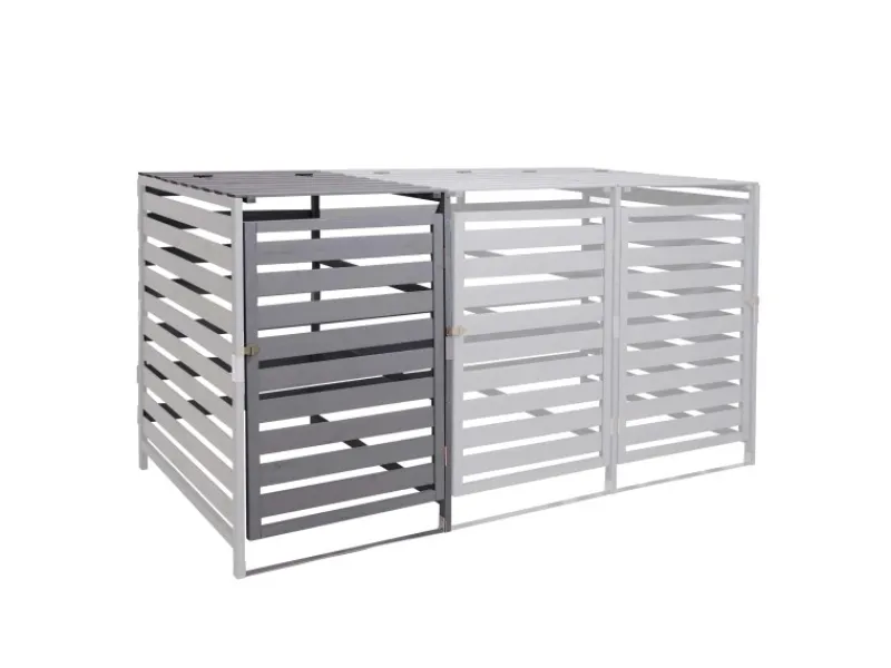 MCW Mülltonnenboxen|Mülltonnenbox Erweiterung H62 Hellgrau 114x67x97cm