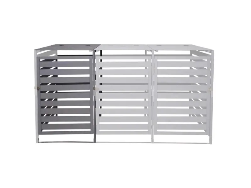 MCW Mülltonnenboxen|Mülltonnenbox Erweiterung H62 Hellgrau 114x67x97cm