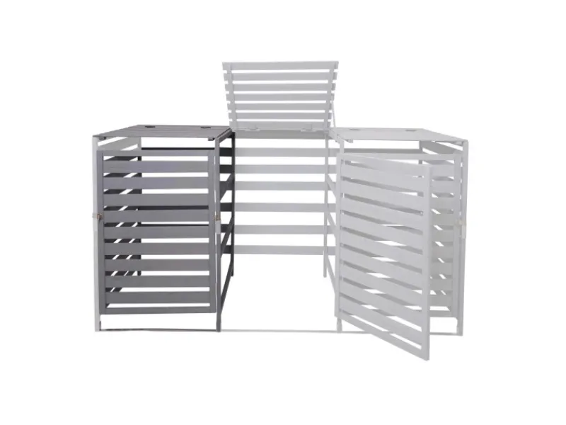 MCW Mülltonnenboxen|Mülltonnenbox Erweiterung H62 Hellgrau 114x67x97cm