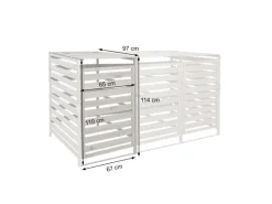 MCW Mülltonnenboxen|Mülltonnenbox Erweiterung H62 Hellgrau 114x67x97cm