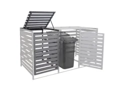 MCW Mülltonnenboxen|Mülltonnenbox Erweiterung H62 Hellgrau 114x67x97cm