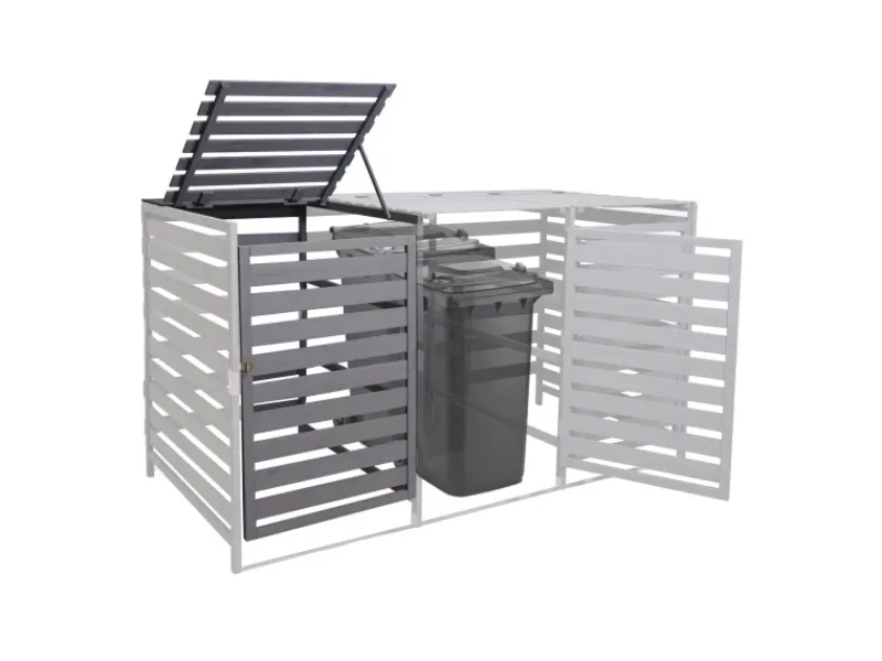 MCW Mülltonnenboxen|Mülltonnenbox Erweiterung H62 Hellgrau 114x67x97cm