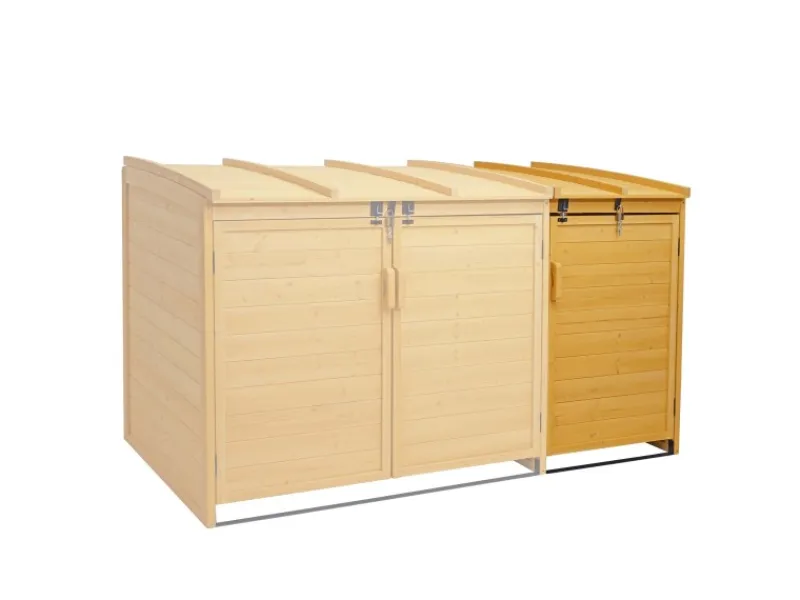 MCW Mülltonnenboxen|Mülltonnenbox Erweiterung H75 Braun 120x68x104cm
