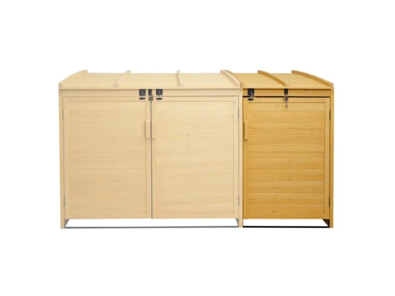 MCW Mülltonnenboxen|Mülltonnenbox Erweiterung H75 Braun 120x68x104cm