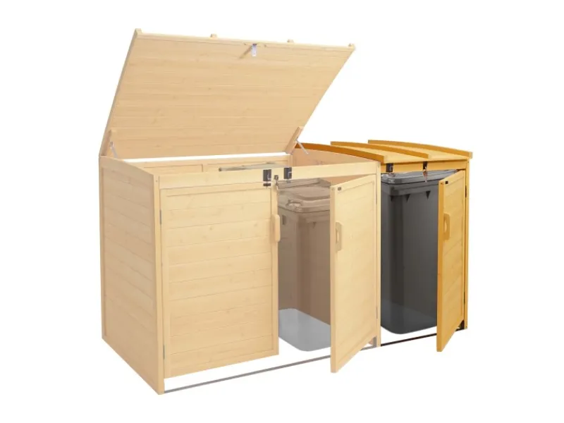 MCW Mülltonnenboxen|Mülltonnenbox Erweiterung H75 Braun 120x68x104cm