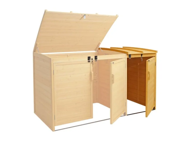 MCW Mülltonnenboxen|Mülltonnenbox Erweiterung H75 Braun 120x68x104cm