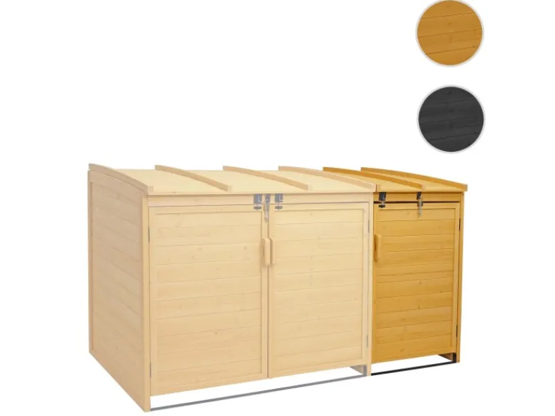 MCW Mülltonnenboxen|Mülltonnenbox Erweiterung H75 Braun 120x68x104cm