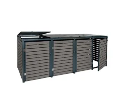 Mülltonnenverkleidung K14 4er Anthrazit 119x264x84cm*MCW