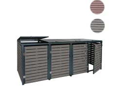 Mülltonnenverkleidung K14 4er Anthrazit 119x264x84cm*MCW