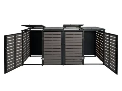 Mülltonnenverkleidung K14 4er Anthrazit 119x264x84cm*MCW
