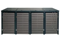 Mülltonnenverkleidung K14 4er Anthrazit 119x264x84cm*MCW